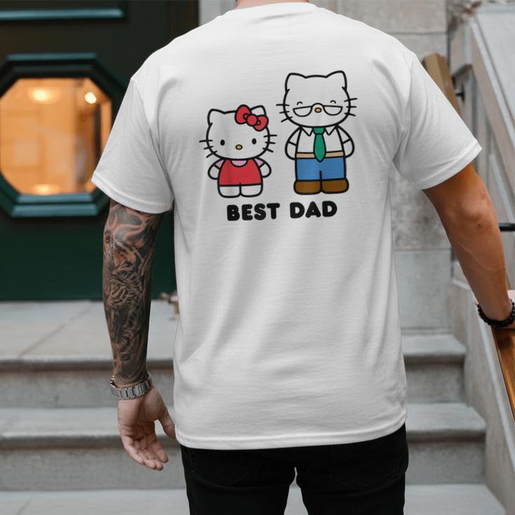 Hello Kitty Best Dad Fathers Day Small Men's Back Print T-Shirt