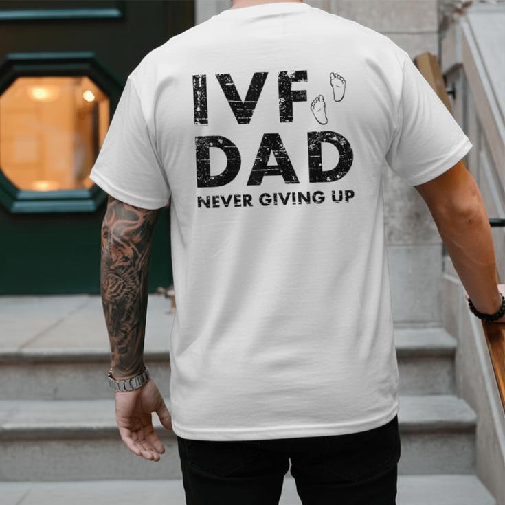 IVF Dad Retrieval Day Infertility Transfer Father Men's Back Print T-Shirt