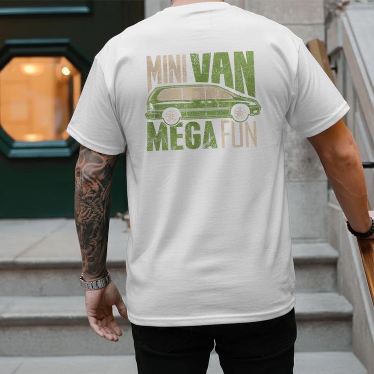 Mini Van Mega Fun Mom Dad T-Shirt Men's Back Print T-Shirt