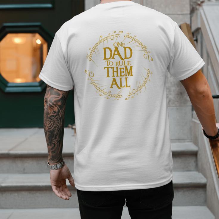 One Dad To Rule Them All Fantasy Nerd Dad Graphic Men's Back Print T-Shirt