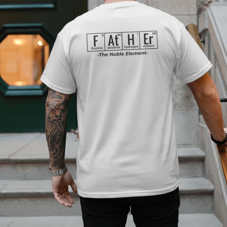 Science Nerd Dad Fathers Day Element Periodic Table Men's Back Print T-Shirt