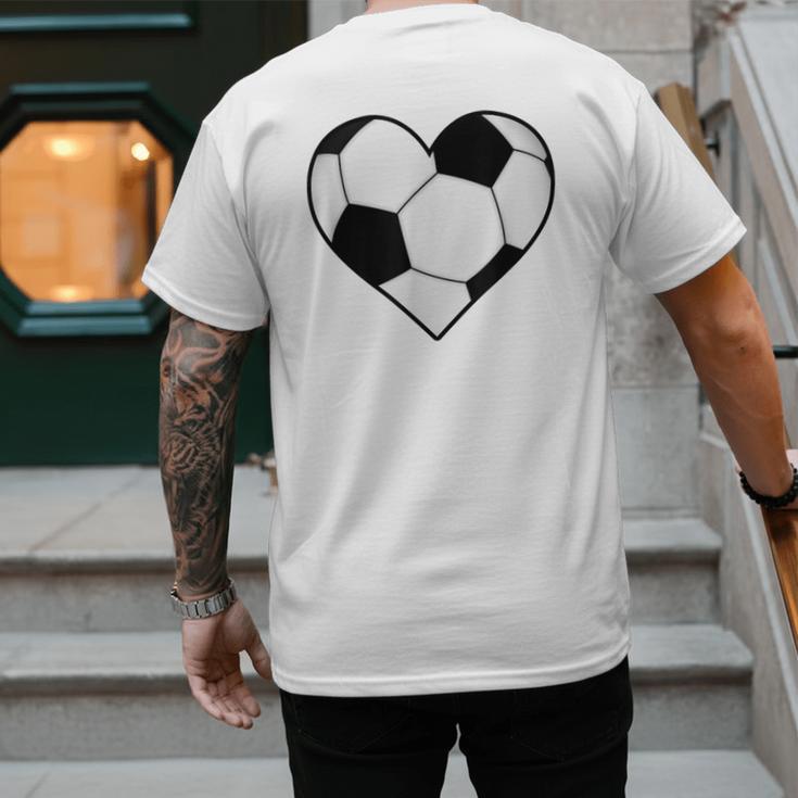 Soccer Ball Heart Idea For Mom Dad Kids T-Shirt Men's Back Print T-Shirt Soccer Ball Heart Idea For Mom Dad Kids T-Shirt Men's Back Print T-Shirt