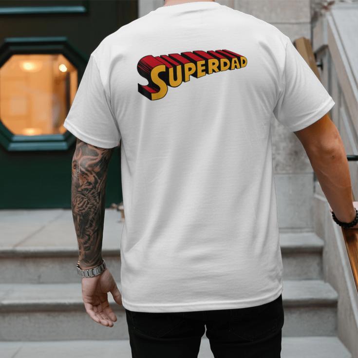 Super Dad Superdad Superhero Dad Men's Back Print T-Shirt