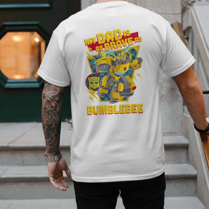 Transformers Father's Day Bumblebee My Dad Is Brave Men's Back Print T-Shirt