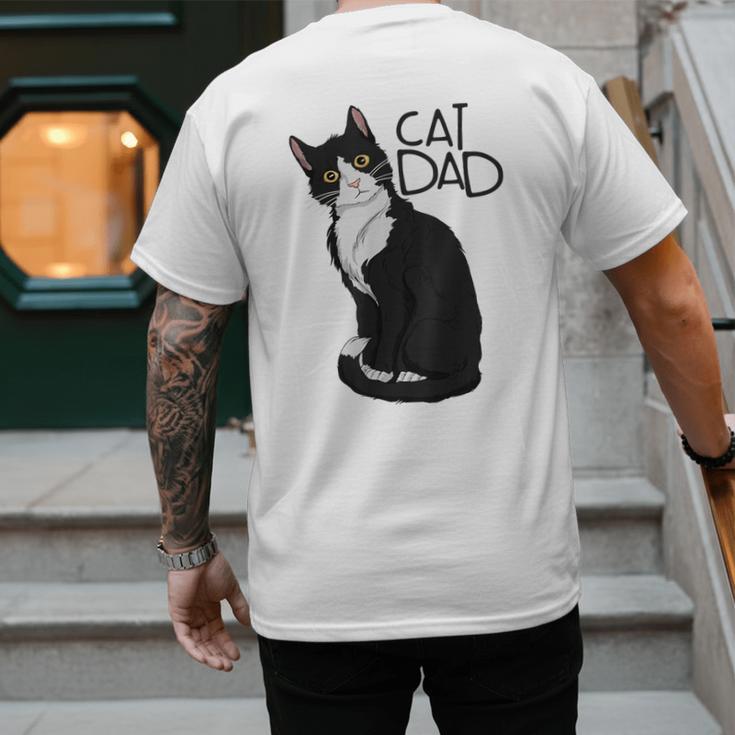 Tuxedo Cat Dad Cat Dad Tuxedo Cat Dad Men's Back Print T-Shirt