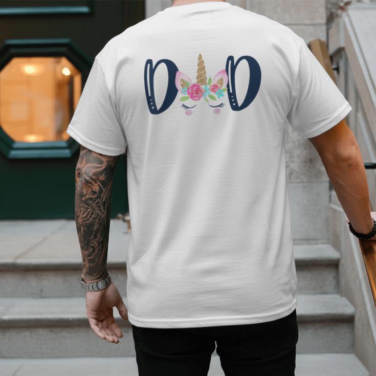 Unicorn Dad Birthday Shirt Matching Family Party Tee T-Shirt Men's Back Print T-Shirt Unicorn Dad Birthday Shirt Matching Family Party Tee T-Shirt Men's Back Print T-Shirt