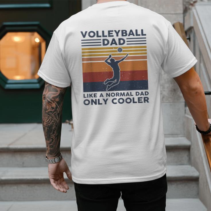 Volleyball Dad Like A Normal Dad Only Cooler Vintage Men's Back Print T-Shirt