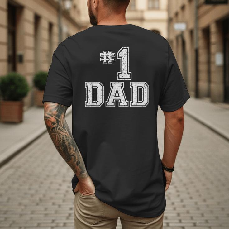 1 Dad Number One Father's Day Vintage Style Men's Back Print T-Shirt 1 Dad Number One Father's Day Vintage Style Men's Back Print T-Shirt