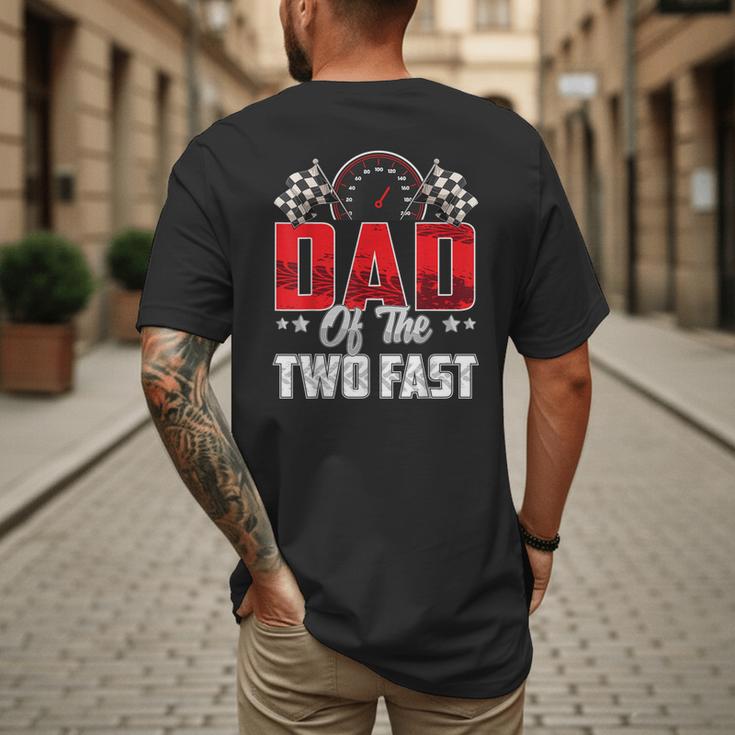 2 Year Old Racing Car Two Fast Birthday 2nd Family Dad Men's Back Print T-Shirt