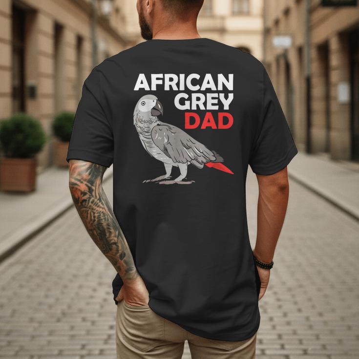 African Grey Parrot Dad Congo Bird Father Men's Back Print T-Shirt