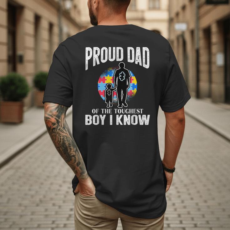 Autism Awareness For Proud Dad Support Autistic Kids Men's Back Print T-Shirt