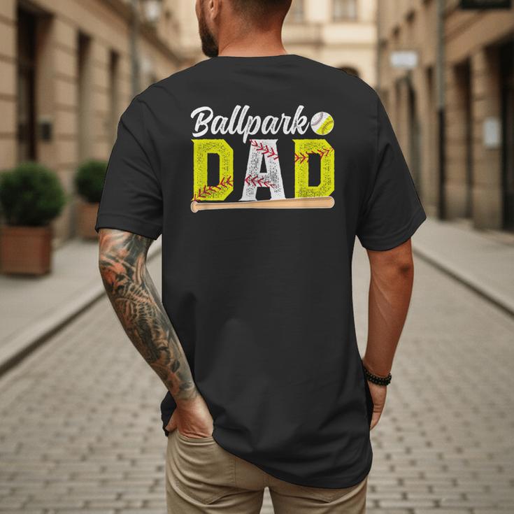 Ballpark Dad Baseball Softball Dad Of Ballers Men's Back Print T-Shirt