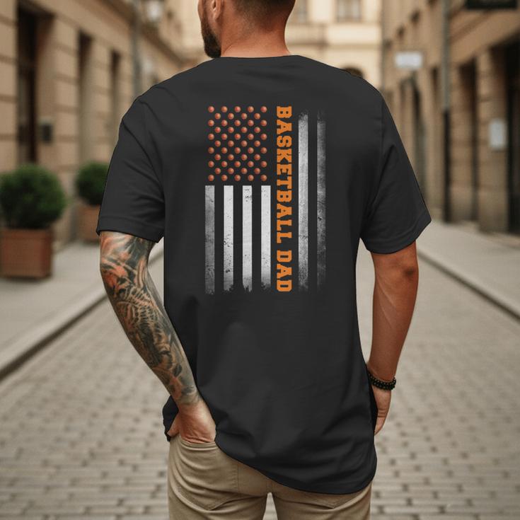 Basketball Dad USA US Flag Basketball Men Men's Back Print T-Shirt