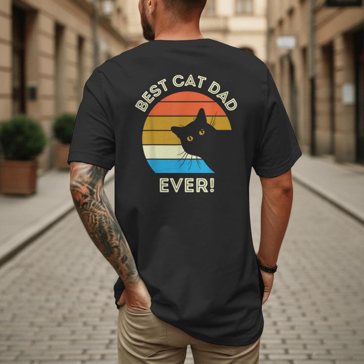 Best Cat Dad Ever Men Men's Back Print T-Shirt