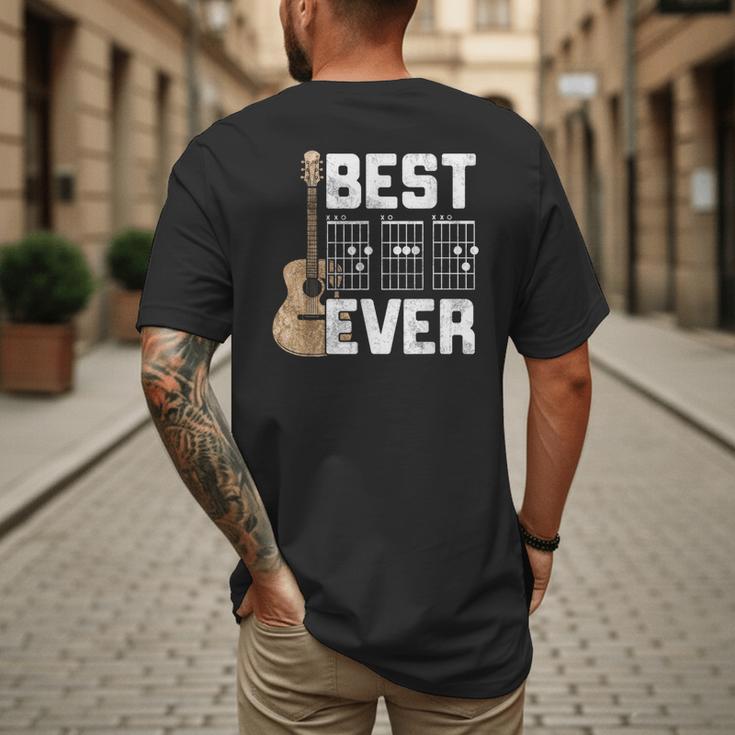 Best Dad Ever Guitarist Father D-A-D Chord Guitar Men's Back Print T-Shirt