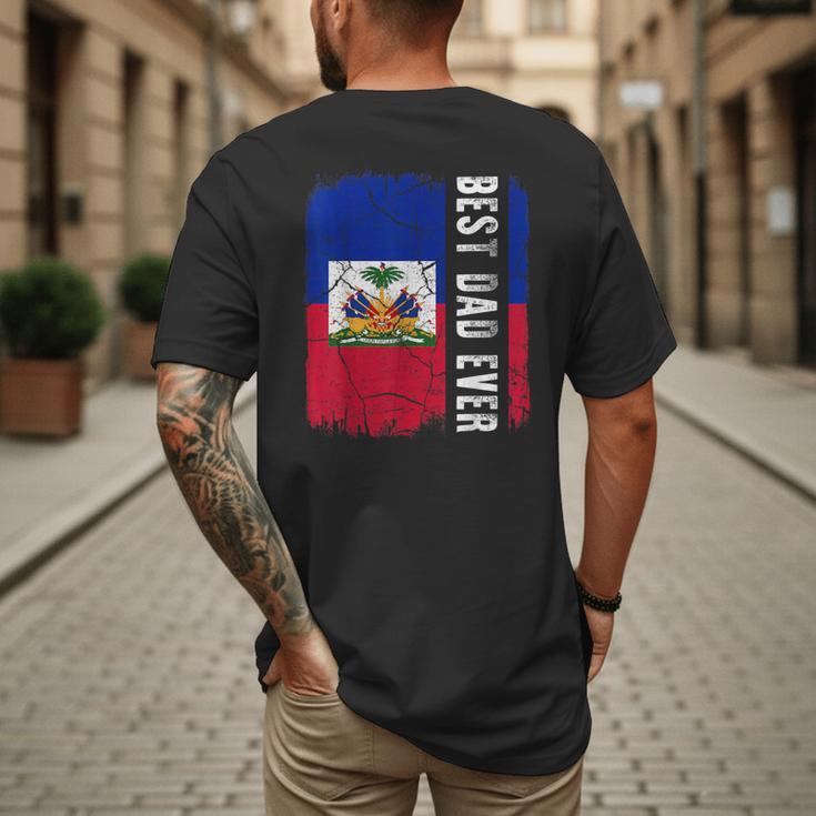 Best Haitian Dad Ever Haiti Daddy Father's Day Men's Back Print T-Shirt