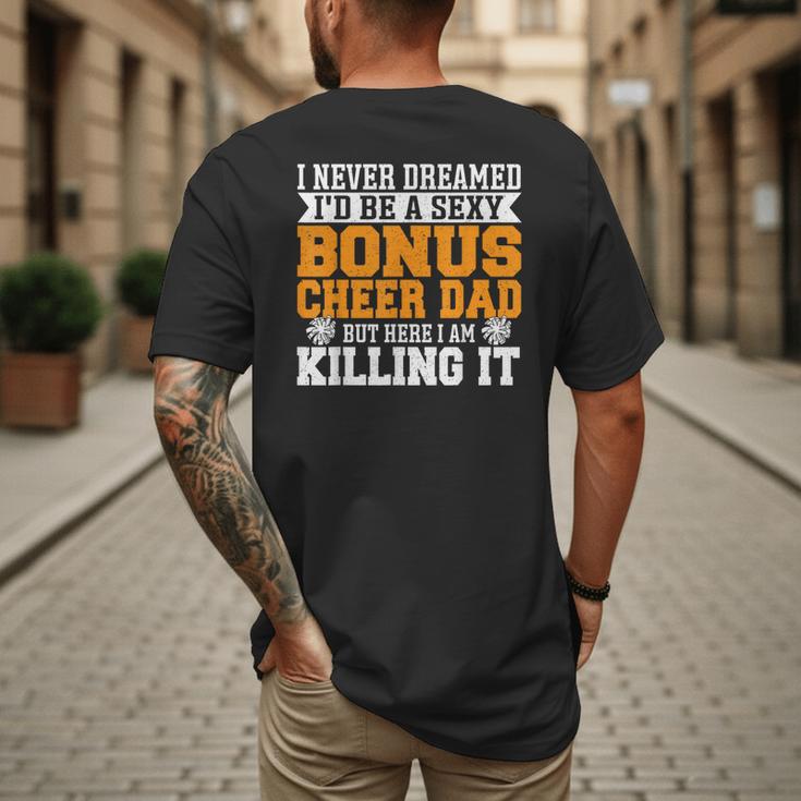 Bonus Cheer Dad Cheer Step Dad Men's Back Print T-Shirt