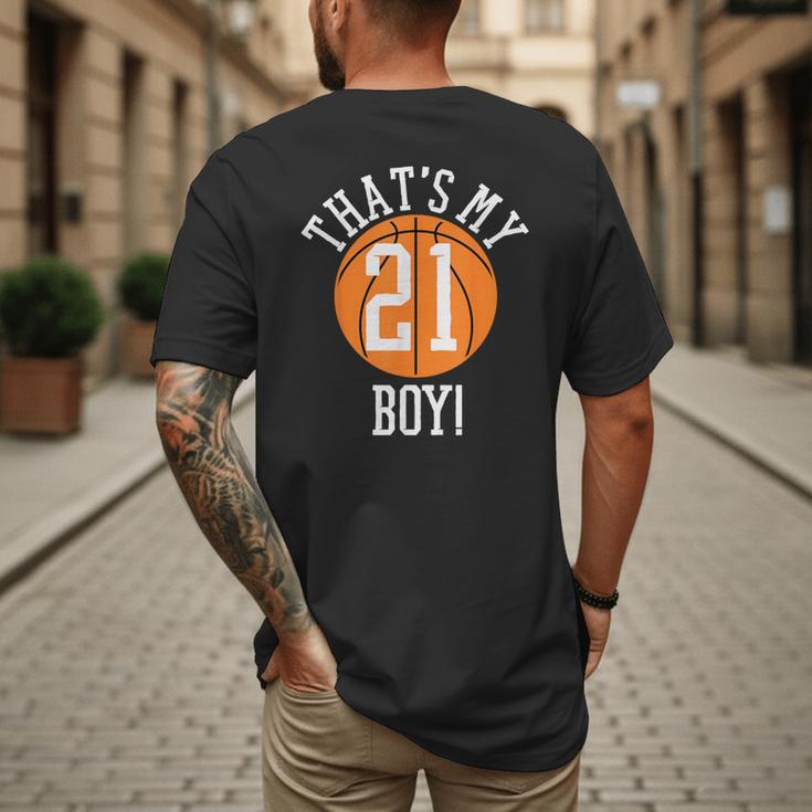 My Boy 21 Basketball Number 21 Jersey Basketball Mom Dad Men's Back Print T-Shirt