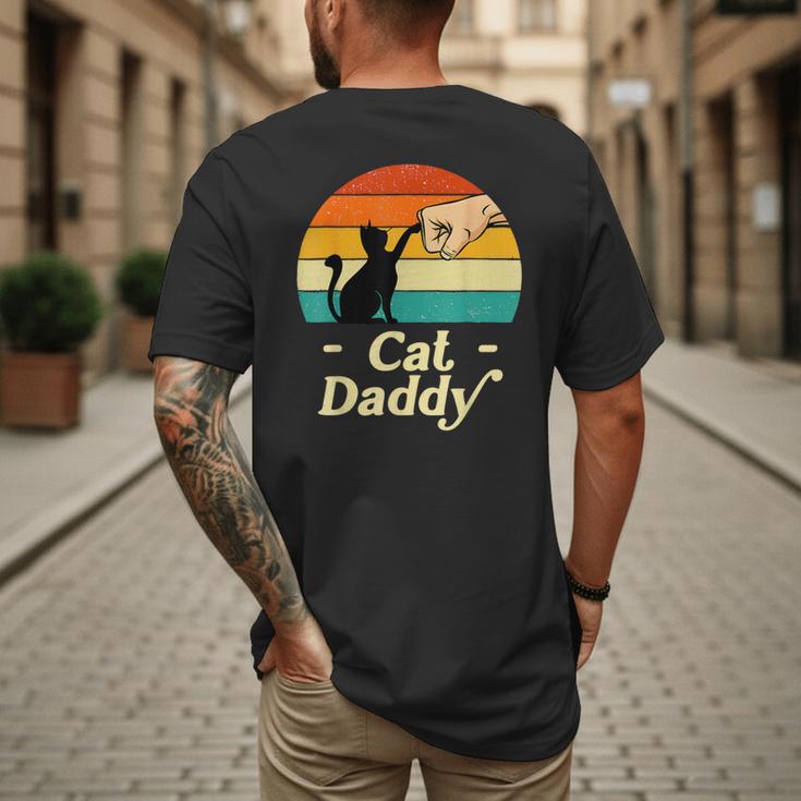 Cat Daddy Vintage Cat Lover Cat Dad Fathers Day Men's Back Print T-Shirt
