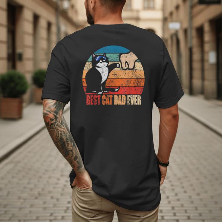 Cat Loving Daddy Fathers Day Mens None Best Cat Dad Ever Paw Fist Bump Fathers Day TeeShirt Small US Men's Back Print T-Shirt