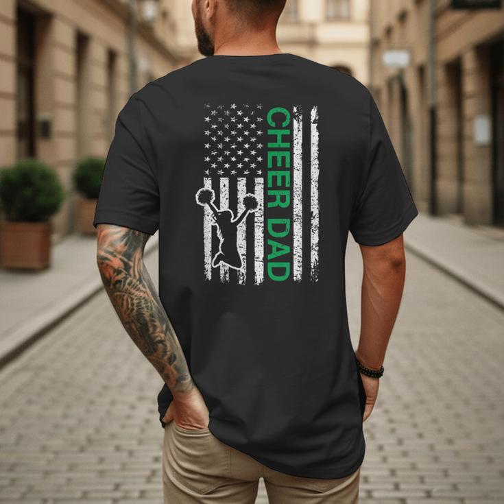 Cheer Dad Flag Green Cheerleading Men's Back Print T-Shirt Cheer Dad Flag Green Cheerleading Men's Back Print T-Shirt