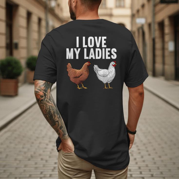 Cool Chicken Art For Men Women Dad Rooster Chicken Farmer Men's Back Print T-Shirt