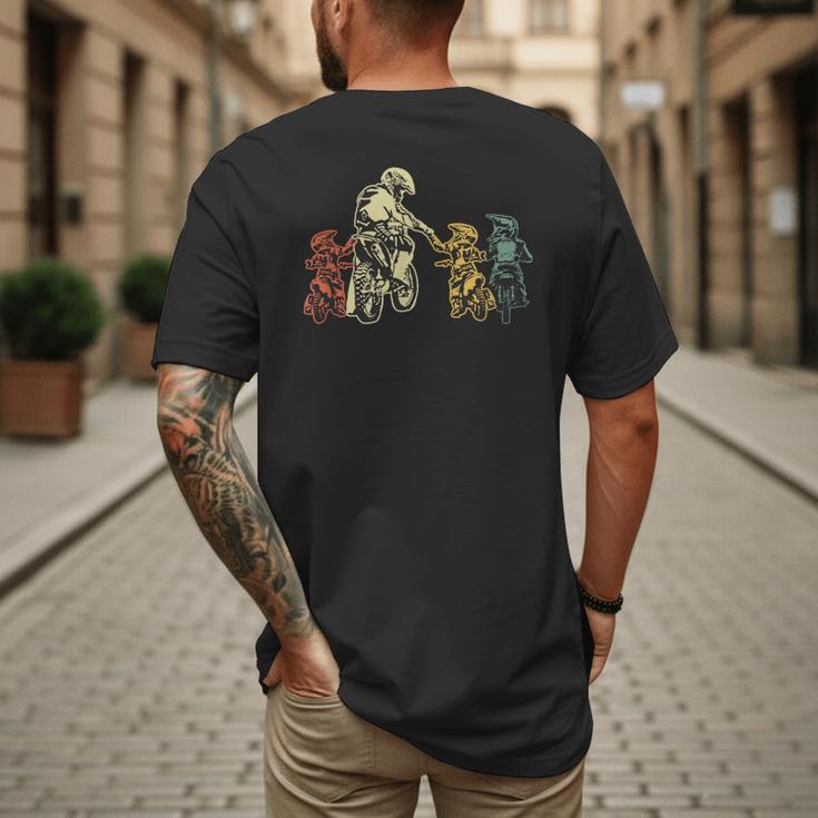 Cool Motocross Dirt Bike Biker Dad & Sons Father's Day Men's Back Print T-Shirt