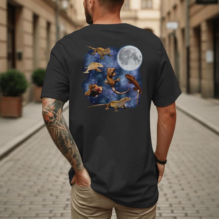 Crested Gecko Moon Retro Reptile Mom Dad Breeder Lover Men's Back Print T-Shirt