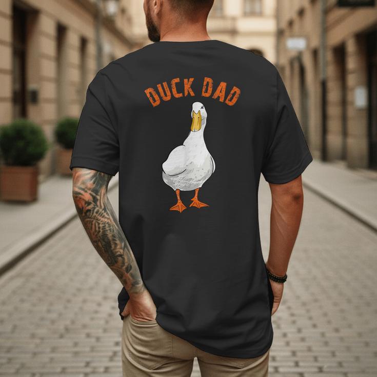 Cute Duck Dad Lover Illustration Duck Owner Men's Back Print T-Shirt