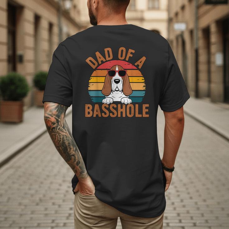 Dad Of a Basshole Basset Hound Owner Men's Back Print T-Shirt