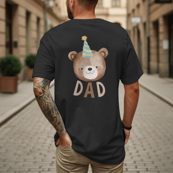 Dad Bear 1st Birthday Beary First Birthday Matching Family Men's Back Print T-Shirt