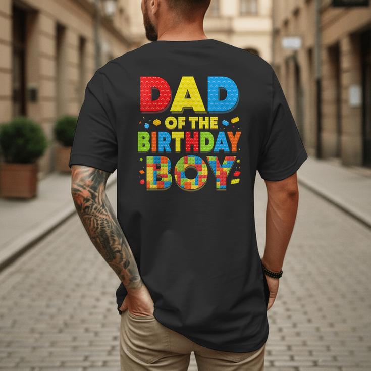 Dad Of The Birthday Boy Building Block Birthday Men's Back Print T-Shirt