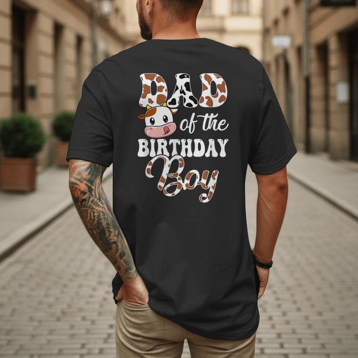 Dad Of The Birthday Boy Cow Farm 1St Birthday Boy Men's Back Print T-Shirt