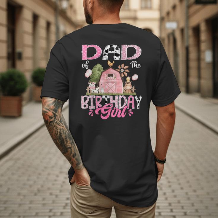 Dad Of The Birthday Girl 1St Birthday Pink Cow Farm Men's Back Print T-Shirt Dad Of The Birthday Girl 1St Birthday Pink Cow Farm Men's Back Print T-Shirt