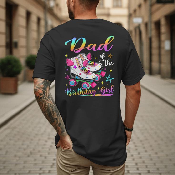 Dad Of The Birthday Girl Rolling Skate Family Matching Men's Back Print T-Shirt