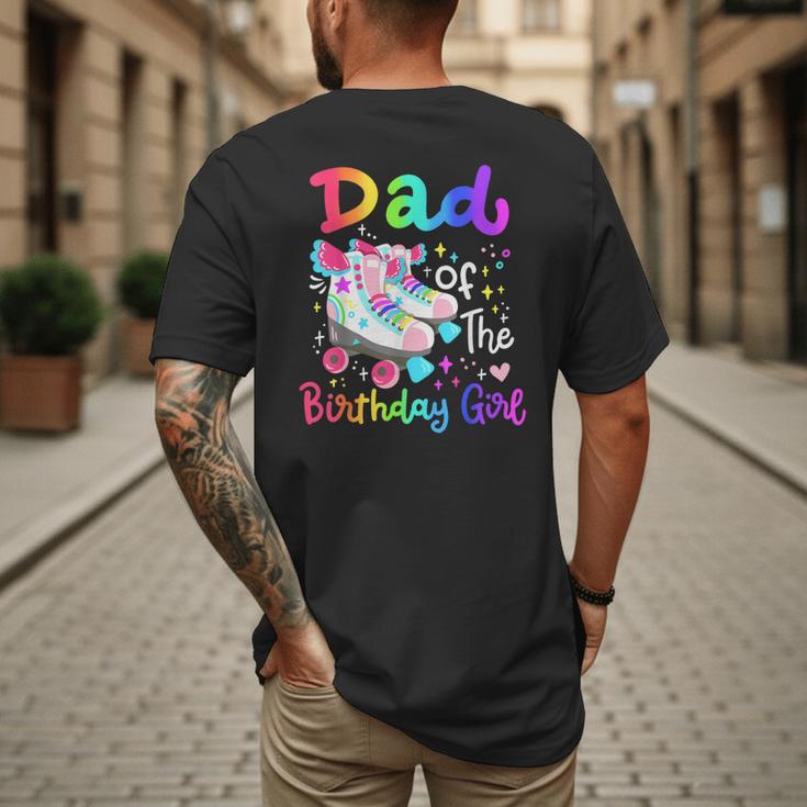 Dad Of The Birthday Girl Skater Roller Skate Family Party Men's Back Print T-Shirt