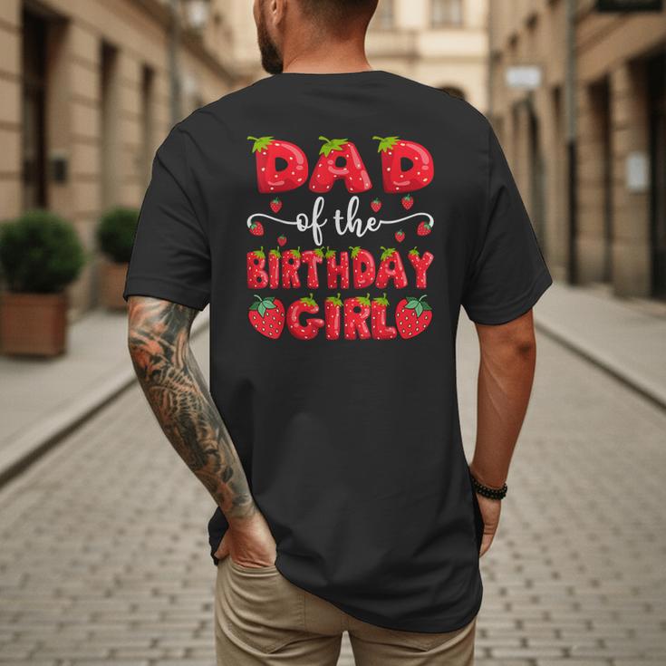 Dad Of The Birthday Girl Strawberry Family Matching Men's Back Print T-Shirt