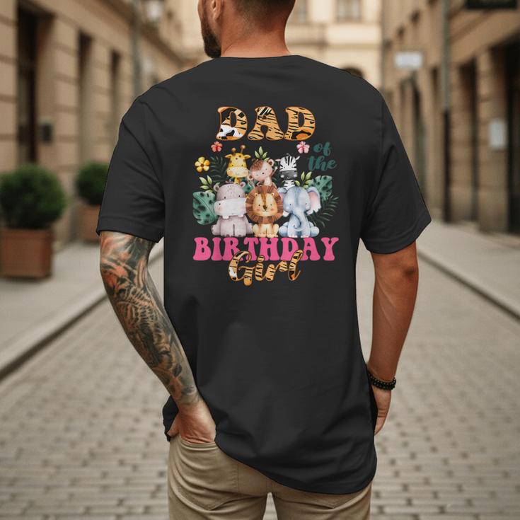 Dad Of The Birthday Girl Zoo Theme Animal Party Safari Cool Men's Back Print T-Shirt