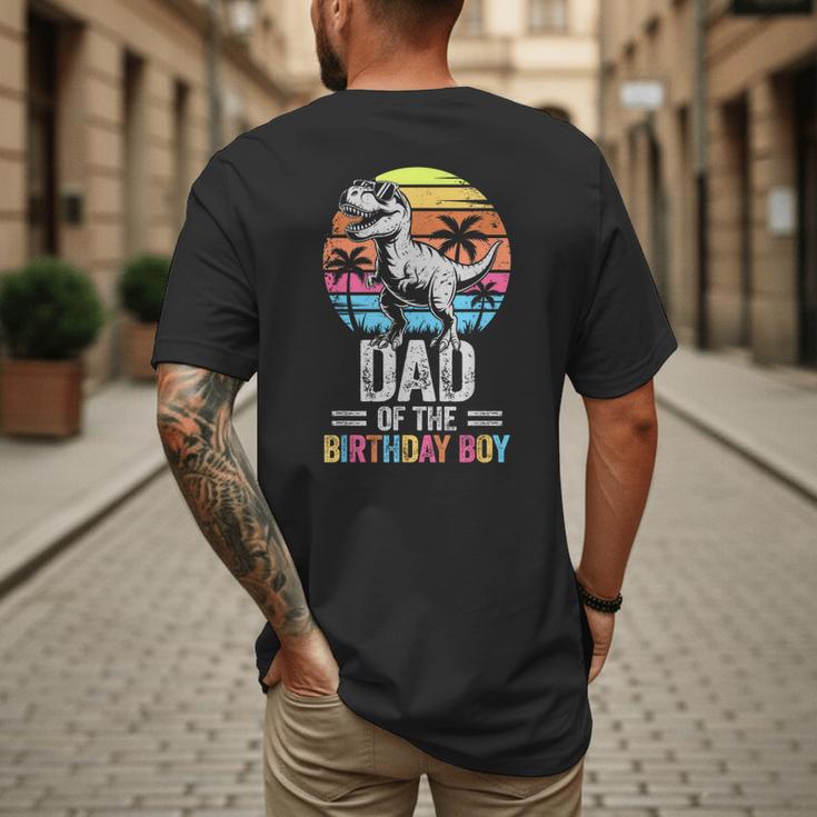 Dad Of The Birthday Party Outfit Dinosaur Daddy Men's Back Print T-Shirt