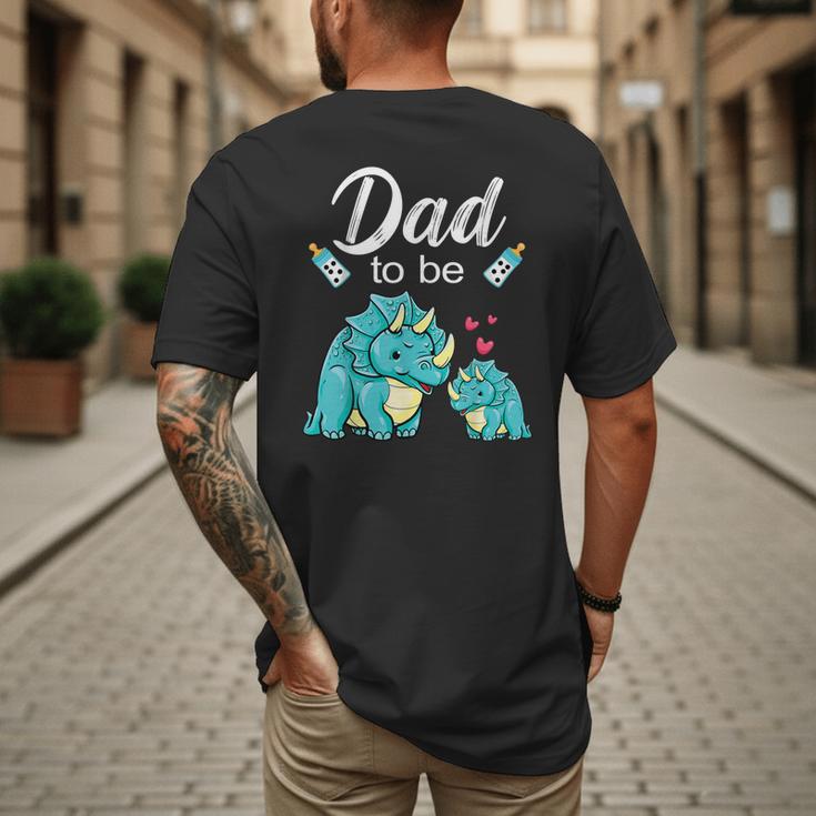Dad To Be Dinosaur Baby Shower For Boy Men's Back Print T-Shirt