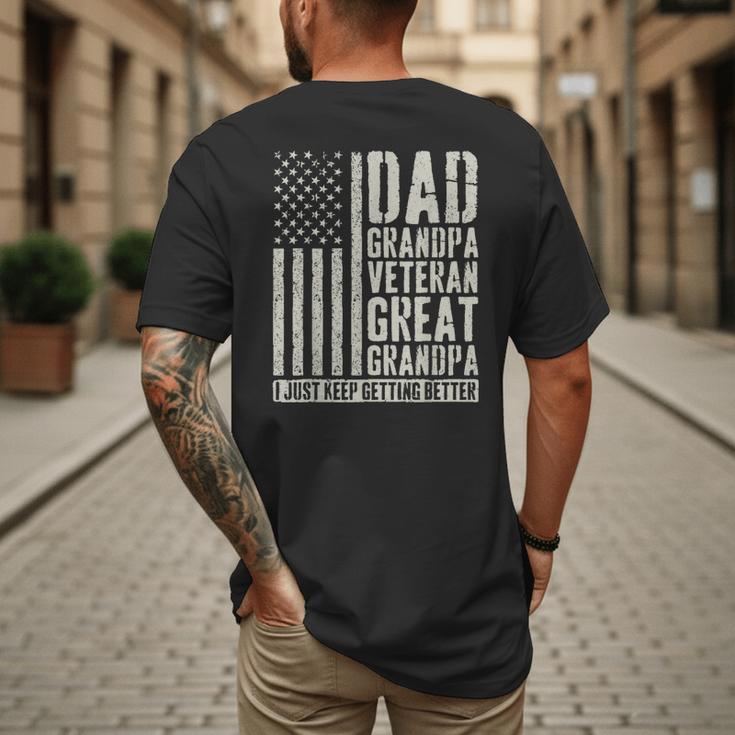 Dad Grandpa Veteran Great Grandpa Men's Back Print T-Shirt