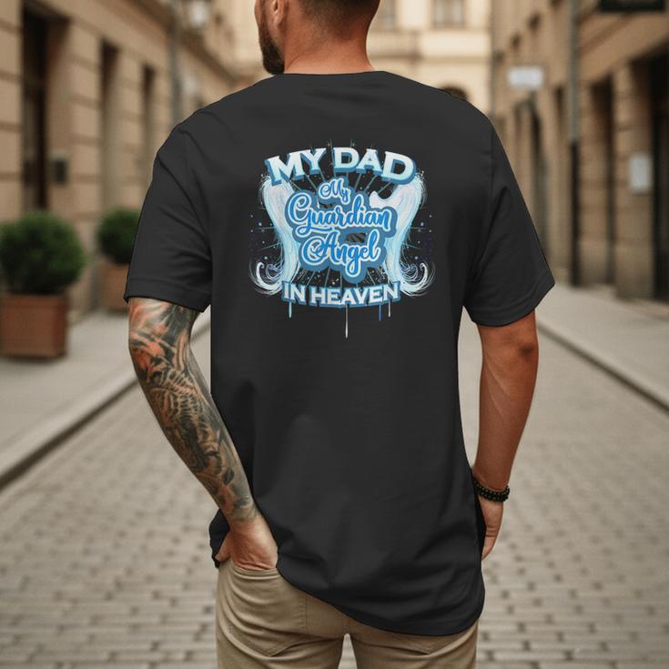 My Dad Is My Guardian Angel In Heaven Loss Father Memorial Men's Back Print T-Shirt