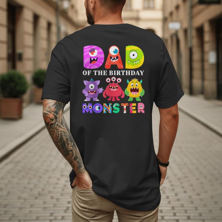 Dad Little Monster Kids 1st Birthday Party Family Monster Small Men's Back Print T-Shirt