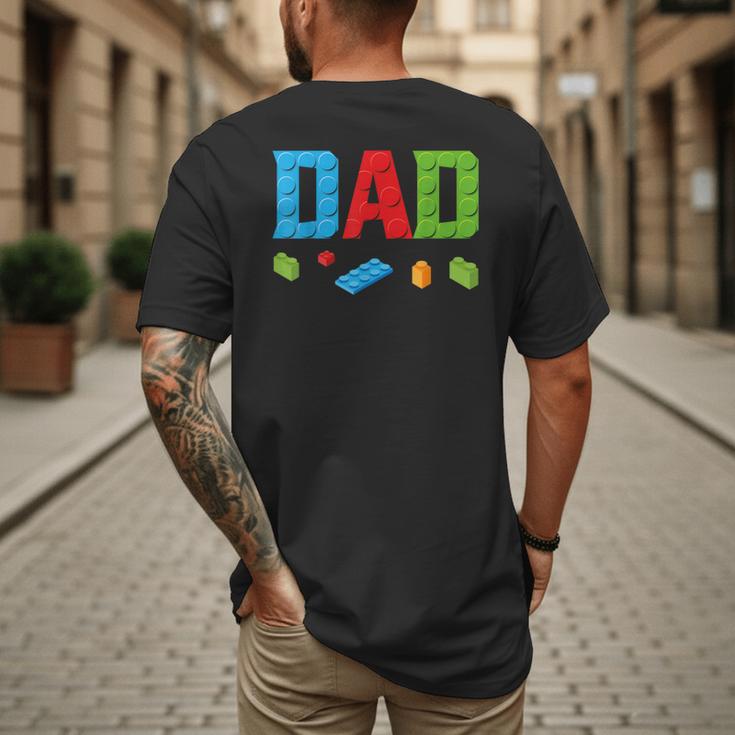 Dad Master Builder Building Bricks Blocks Family Set Parents Small Men's Back Print T-Shirt
