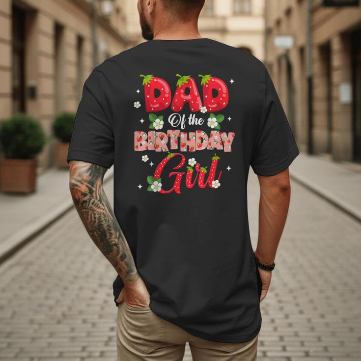 Dad And Mom Birthday Girl Strawberry Berry Sweet One Two Men's Back Print T-Shirt
