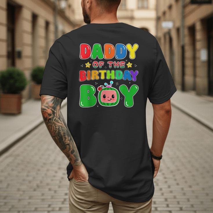 Dad And Mom Daddy Of The Birthday Boy Tee Melon Family Party Men's Back Print T-Shirt