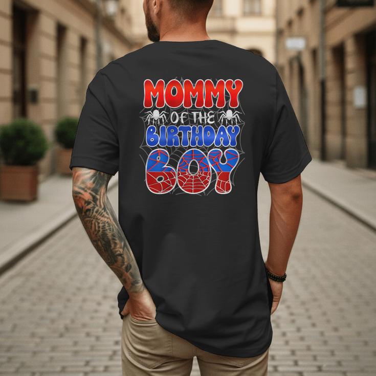 Dad And Mom Mommy Birthday Boy Spider Family Matching Men's Back Print T-Shirt Dad And Mom Mommy Birthday Boy Spider Family Matching Men's Back Print T-Shirt
