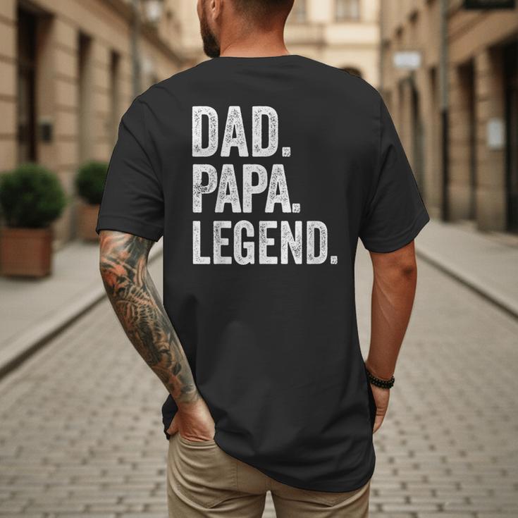 Dad Papa Legend Vintage Distressed Bold Papa Graphic Men's Back Print T-Shirt
