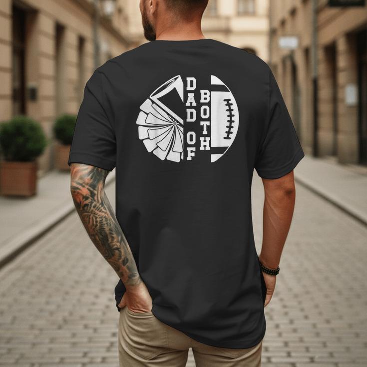 Dad Of Both Proud Football And Cheer Dad Men's Back Print T-Shirt Dad Of Both Proud Football And Cheer Dad Men's Back Print T-Shirt