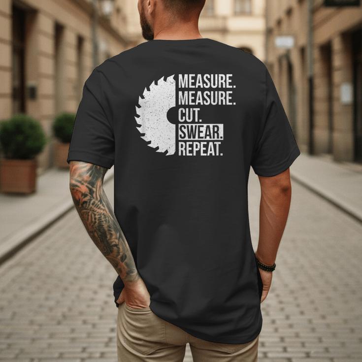 Dad Shirt Measure Cut Swear Handyman Father Day Tshirt Men's Back Print T-Shirt